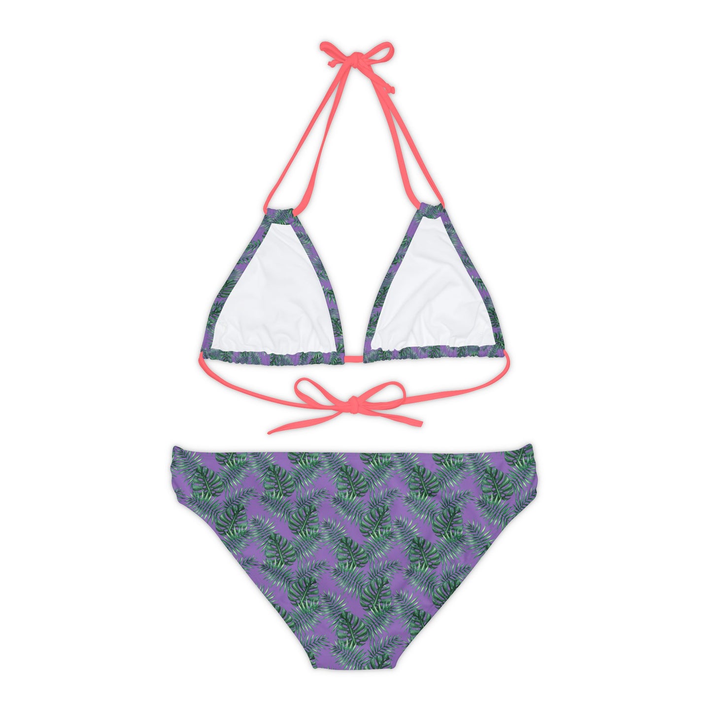 Purple Tropical Bliss Strappy Bikini Set (AOP)- (PY)