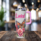 40oz Floral Butterfly Tumbler — Personalized "Name and Affirmation" Vacuum Insulated Cup