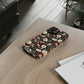 Blossom Elegance: Noir Garden iPhone and Samsung Case With Card Holder