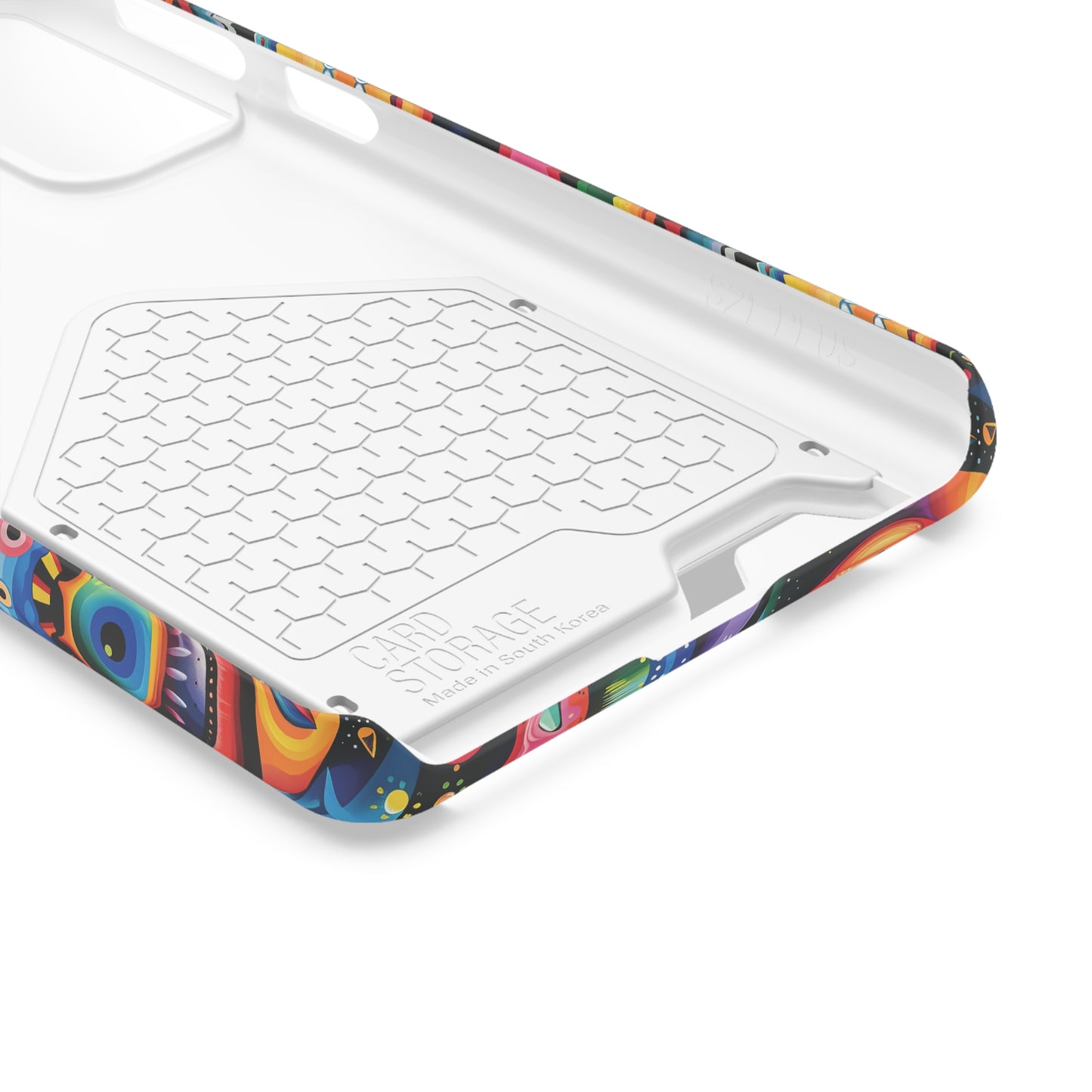 Psychedelic Visions Phone Case with Card Holder - Colorful and Stylish Design for Creatives