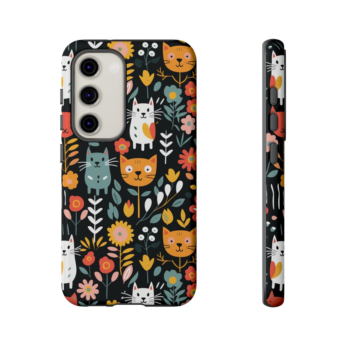 Whimsical Feline Garden iPhone, Samsung or Google Pixel Tough Cases
