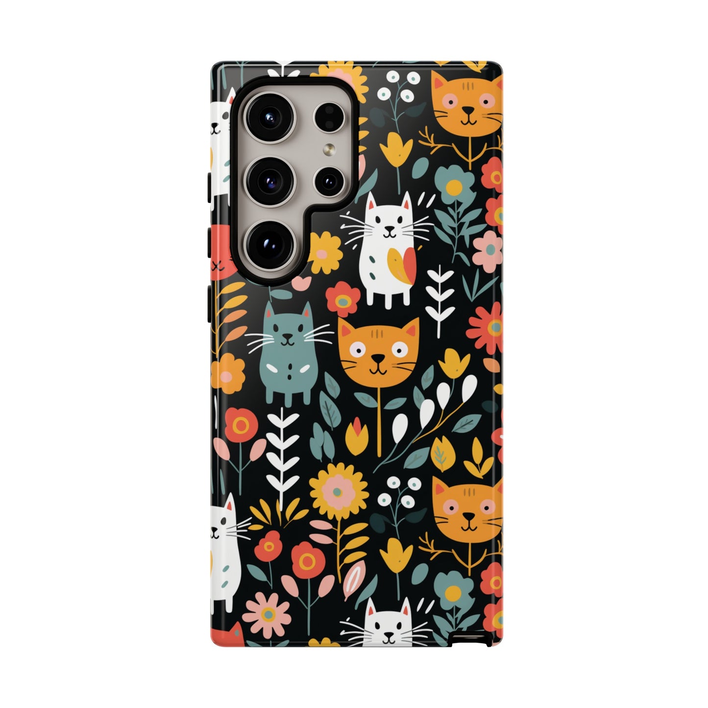 Whimsical Feline Garden Samsung or Google Pixel Tough Cases