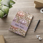 Personalized Stained Glass Lotus Blossom Hardcover Notebook — Custom Name and Affirmation Puffy Cover Journal.