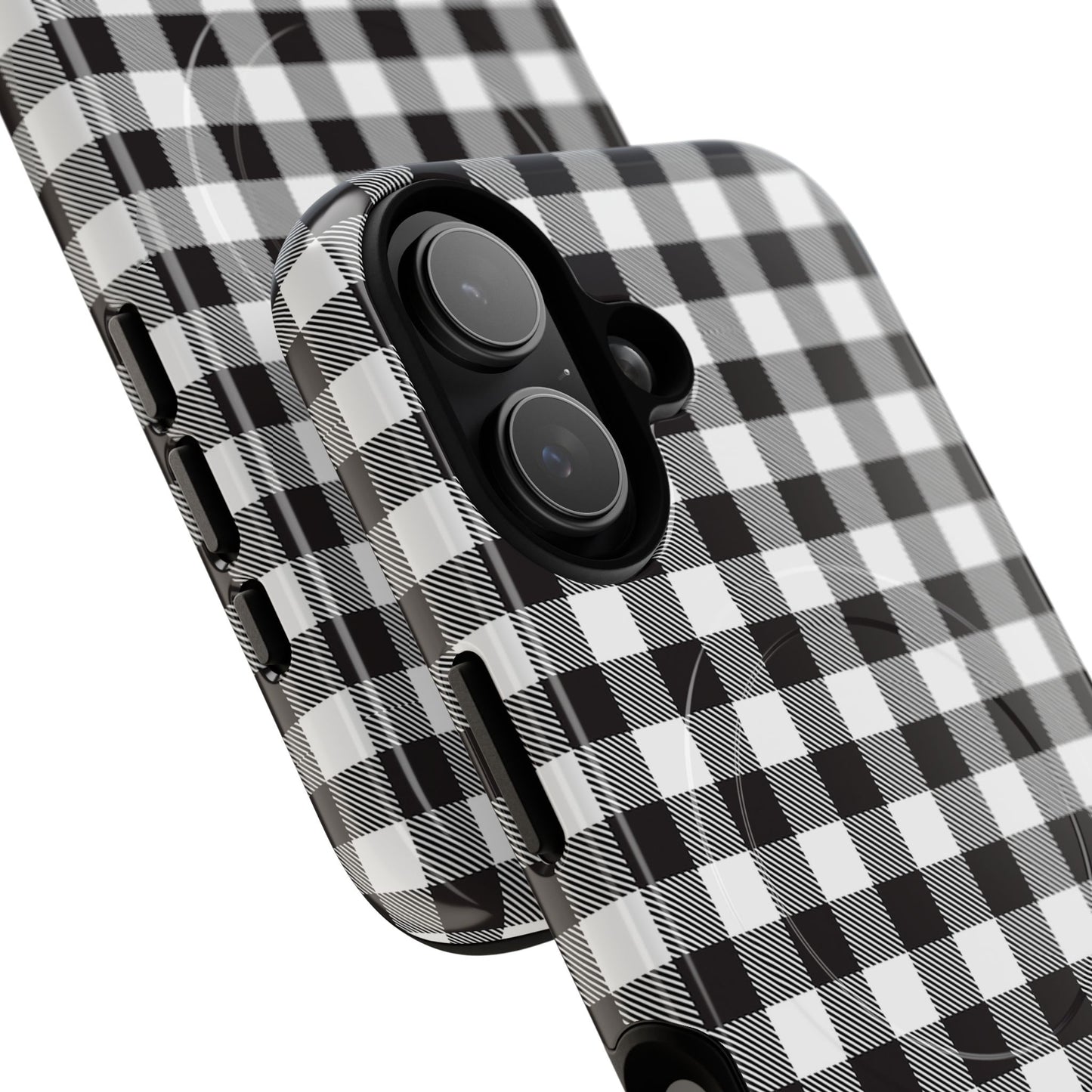 Black and White Gingham Phone Case, Tough Magnetic Cases, Stylish Phone Cover, Gift for Her, Trendy Phone Accessory, Checkered Print