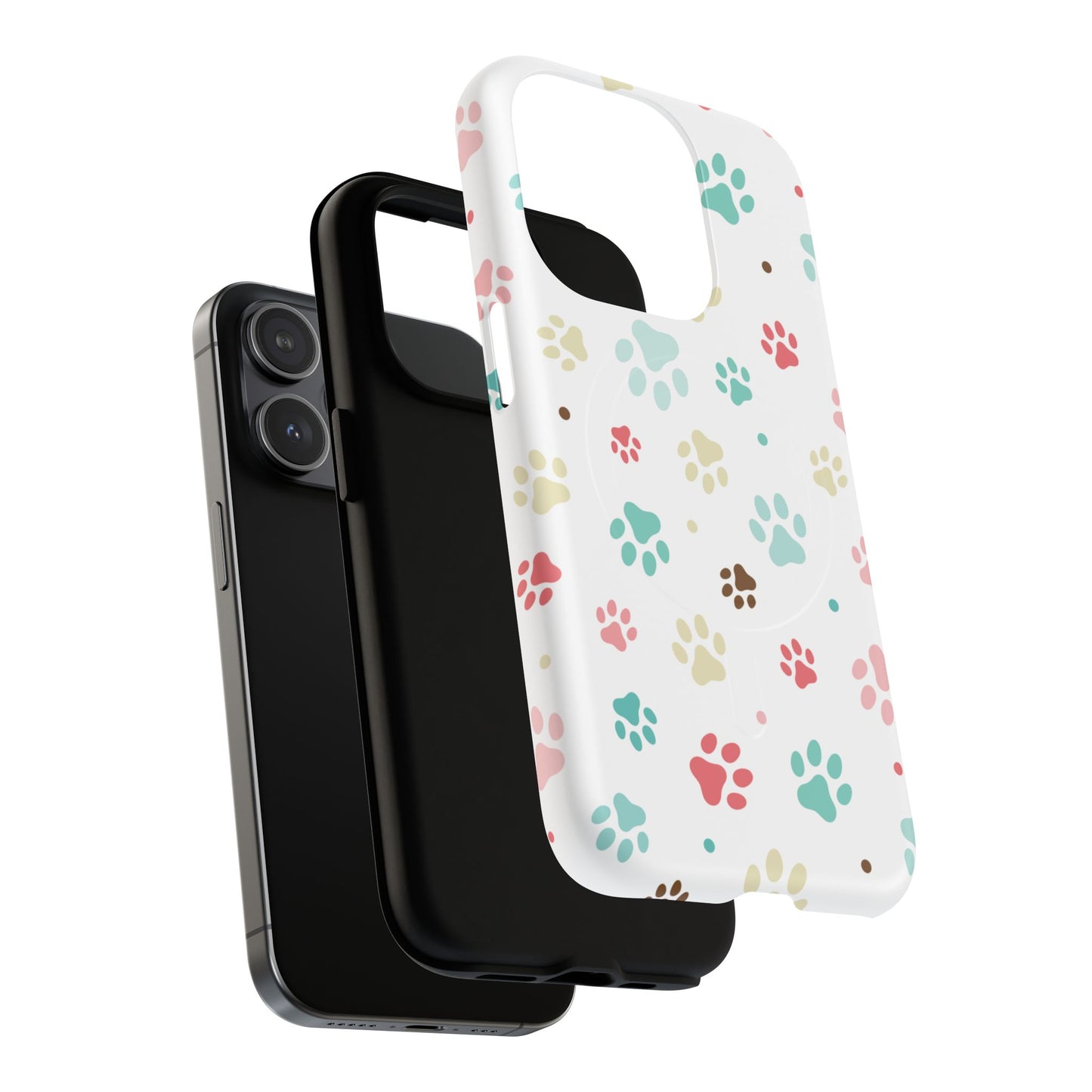 Pet Lover Magnetic iPhone Case - Cute Paw Print Design, Tough Magnetic Cases for Dog and Cat Owners, Gift for Animal Lovers
