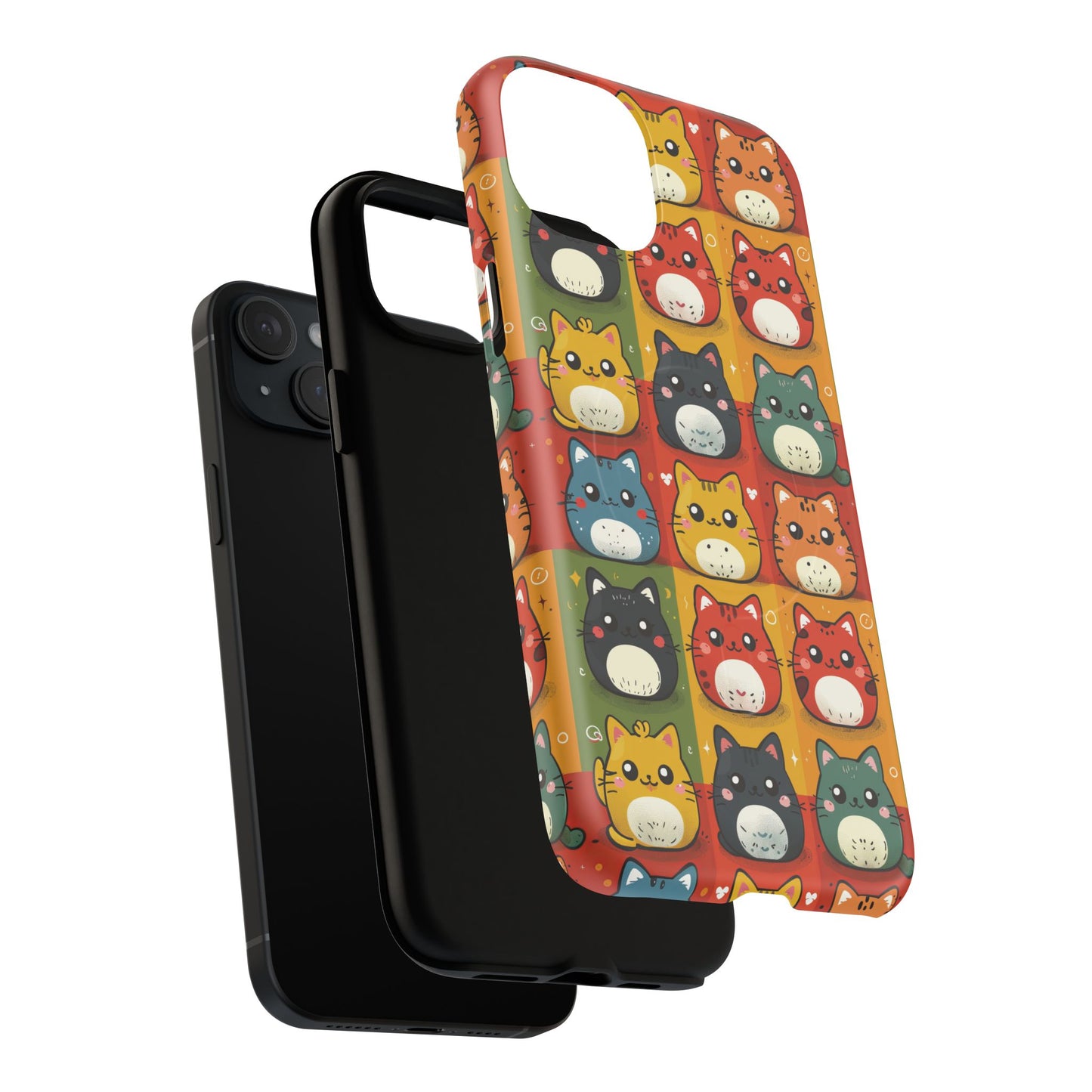 Cute Kawaii Cat iPhone Case, Tough Magnetic iPhone Case, Animal Lover Gift, Kawaii iPhone Cover, Fun Cat Design