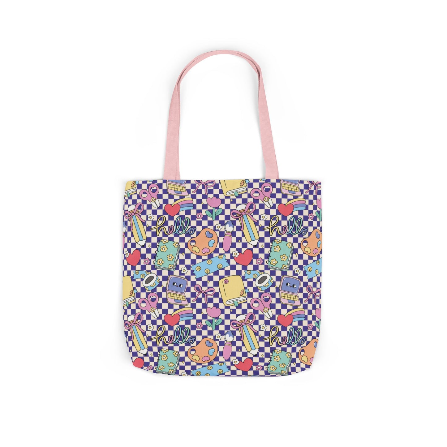 Personalized Purple Doodle Daydream Composition Book Inspired Canvas Tote Bag with Colorful Straps, Cute School Bag, Eco-Friendly Tote, Back to School Shopping Bag, Teacher Gift Idea