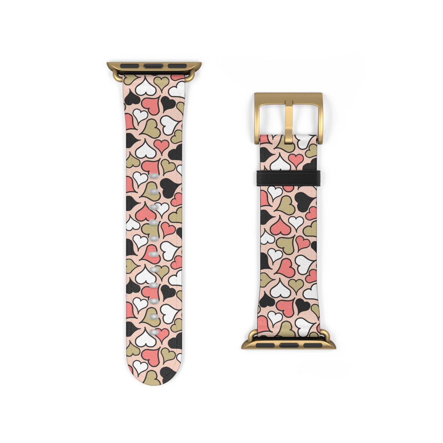 Love Heart Pattern Watch Band for Women - Stylish Apple Watch Strap