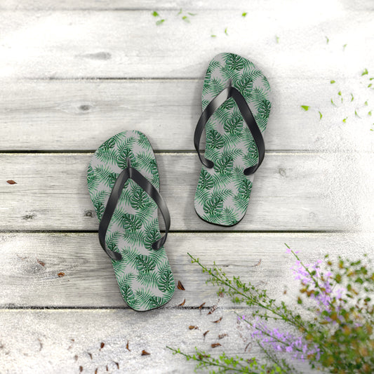 Grey Tropical Bliss Flip Flops