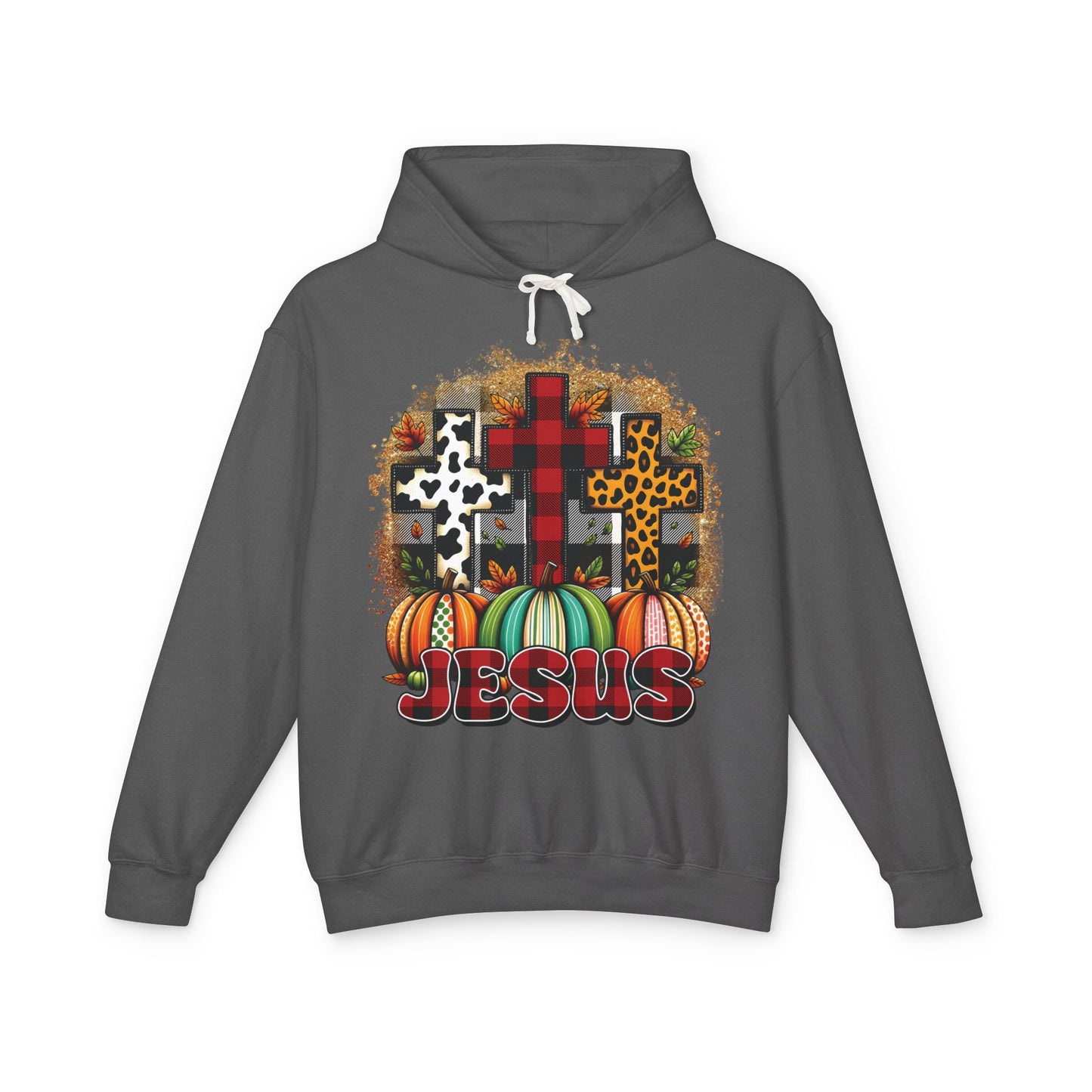 Faithful Harvest Cross Unisex Lightweight Hooded Sweatshirt