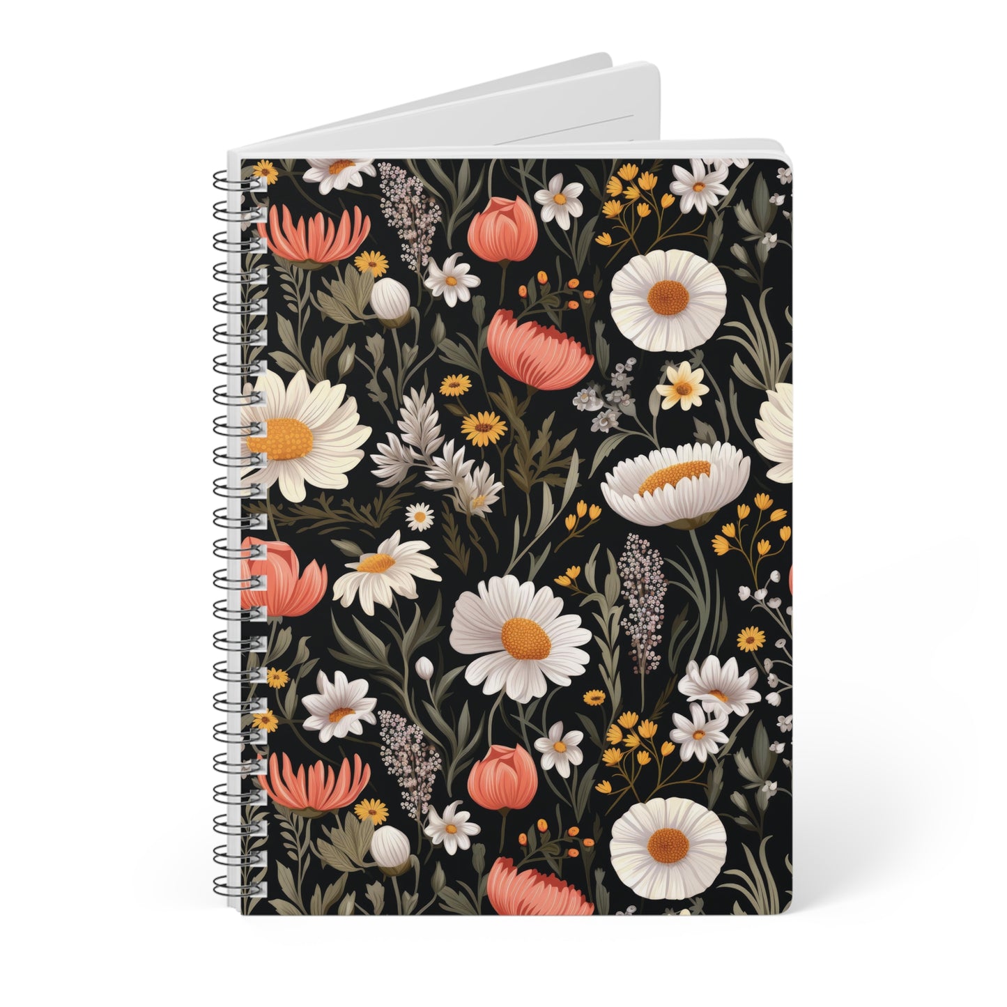 Blossom Elegance: Noir Garden Softcover Notebook, A5