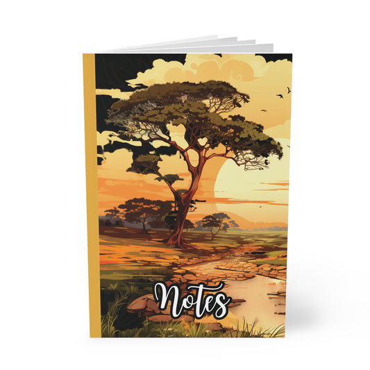 Exquisite A5 Softcover Notebook, Jungle Scene Artwork, Ideal for Note-Taking, Journaling, Gifts, Teacher Supplies.