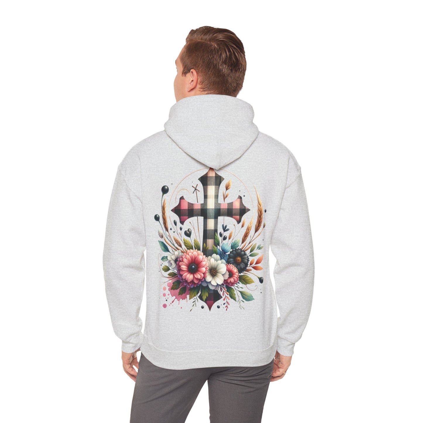 Faith and Floral Cross Unisex Gildan Hoodie Sweatshirt
