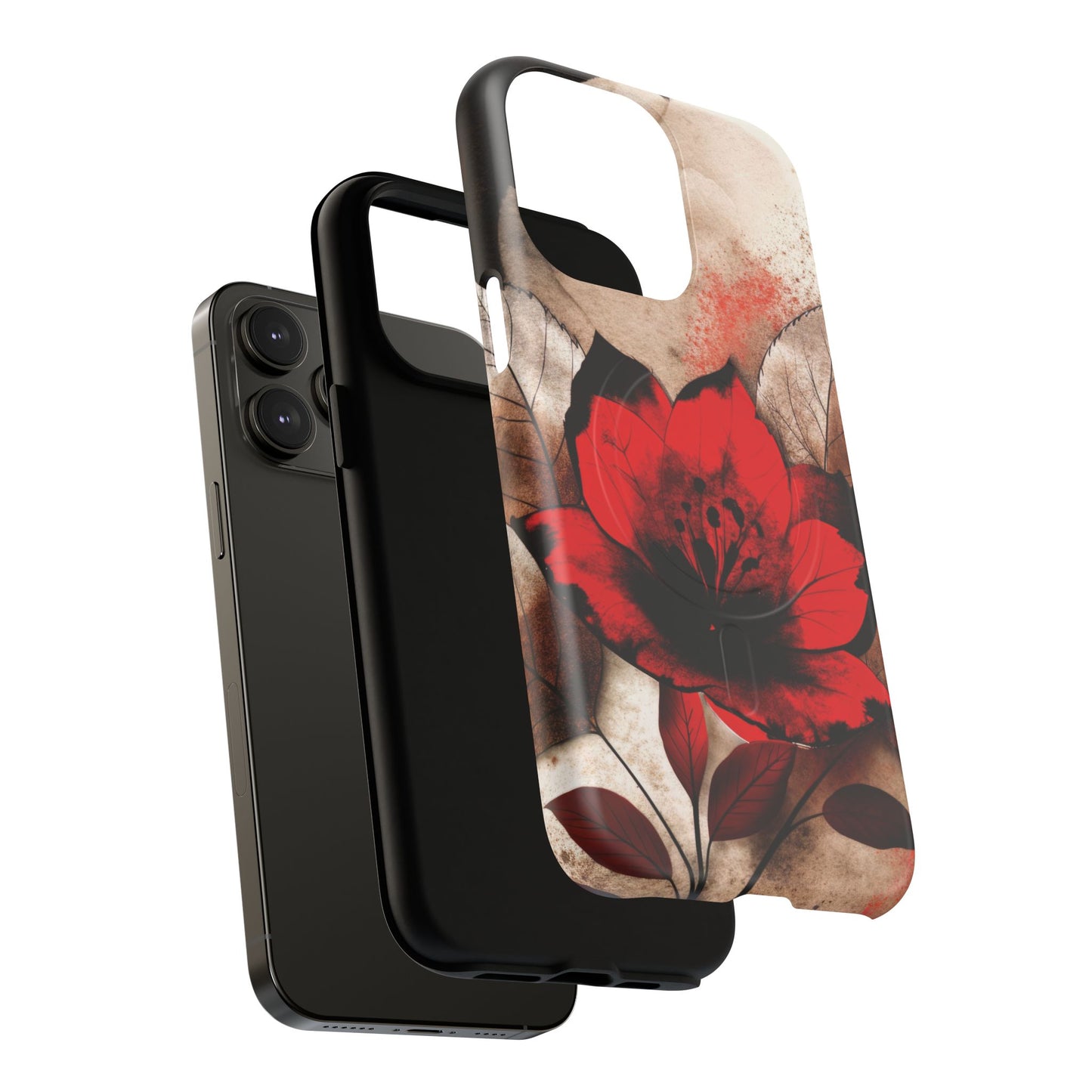 Velvet Petal Storm Tough iPhone Magnetic Cases - Stylish Protection for Your Device, Gift for Nature Lovers, Ideal for Birthdays, Holidays