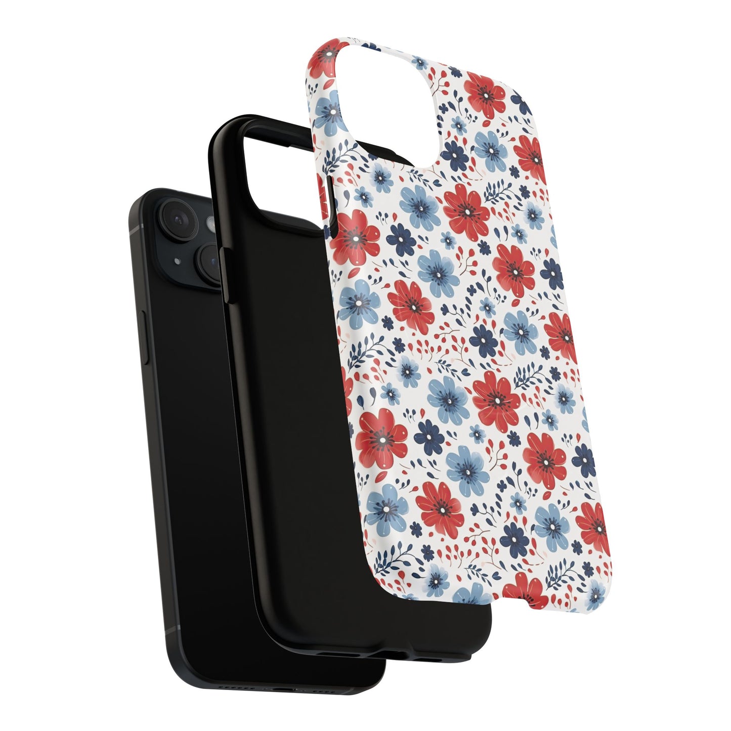 Patriotic Floral Dreams Tough Magnetic iPhone Cases, Durable, Stylish, Gift for Her, Protective Phone Cover, Spring Floral Design