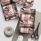 Personalized Wrapping Paper Sheets — Custom Face Plaid Gift Wrap (Single Sheet)