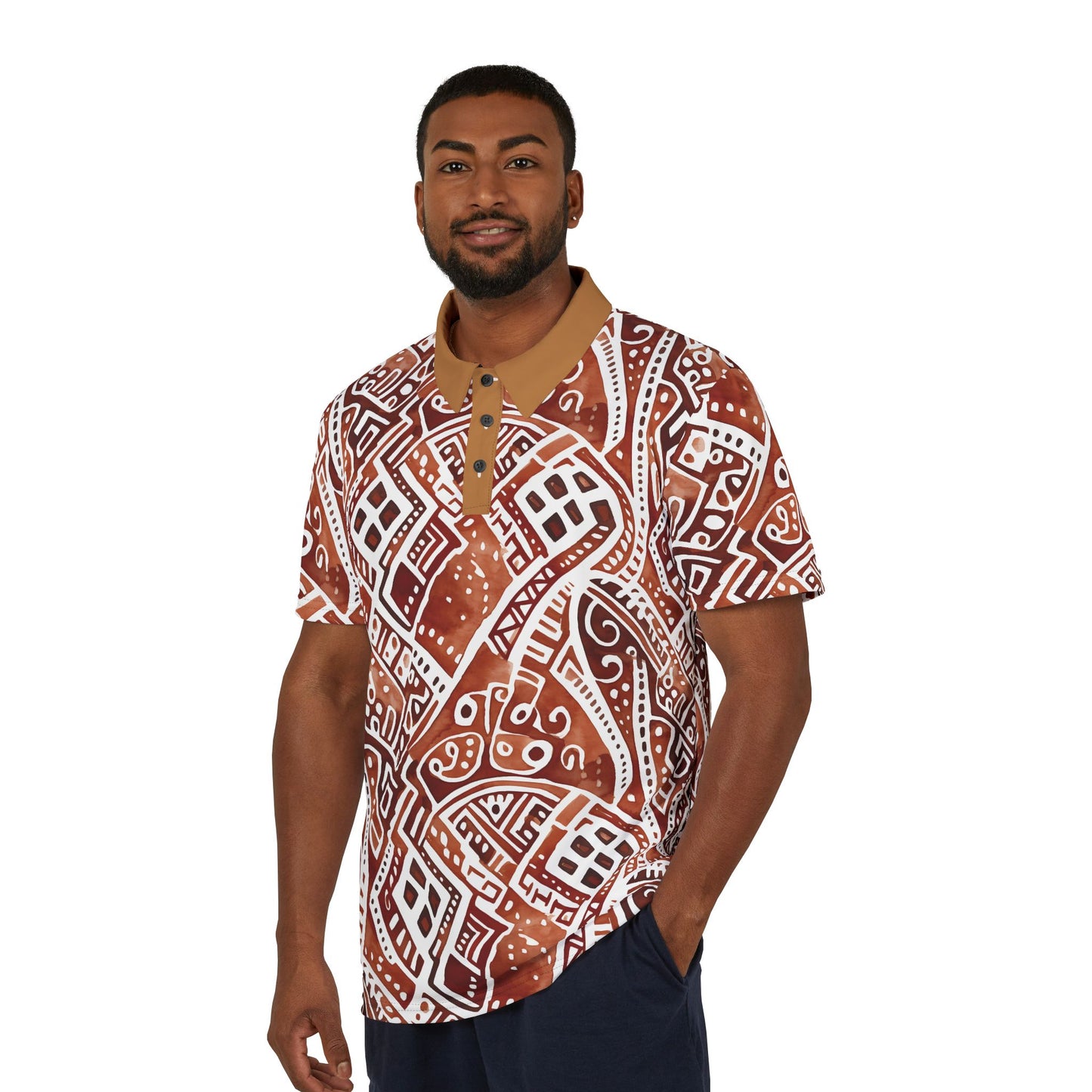 Tribal Harmony Unisex Polo Shirt, Bohemian Style, Unique Gift, Casual Wear, Summer Fashion, Festival Attire, Gift for Her and Gift for Him
