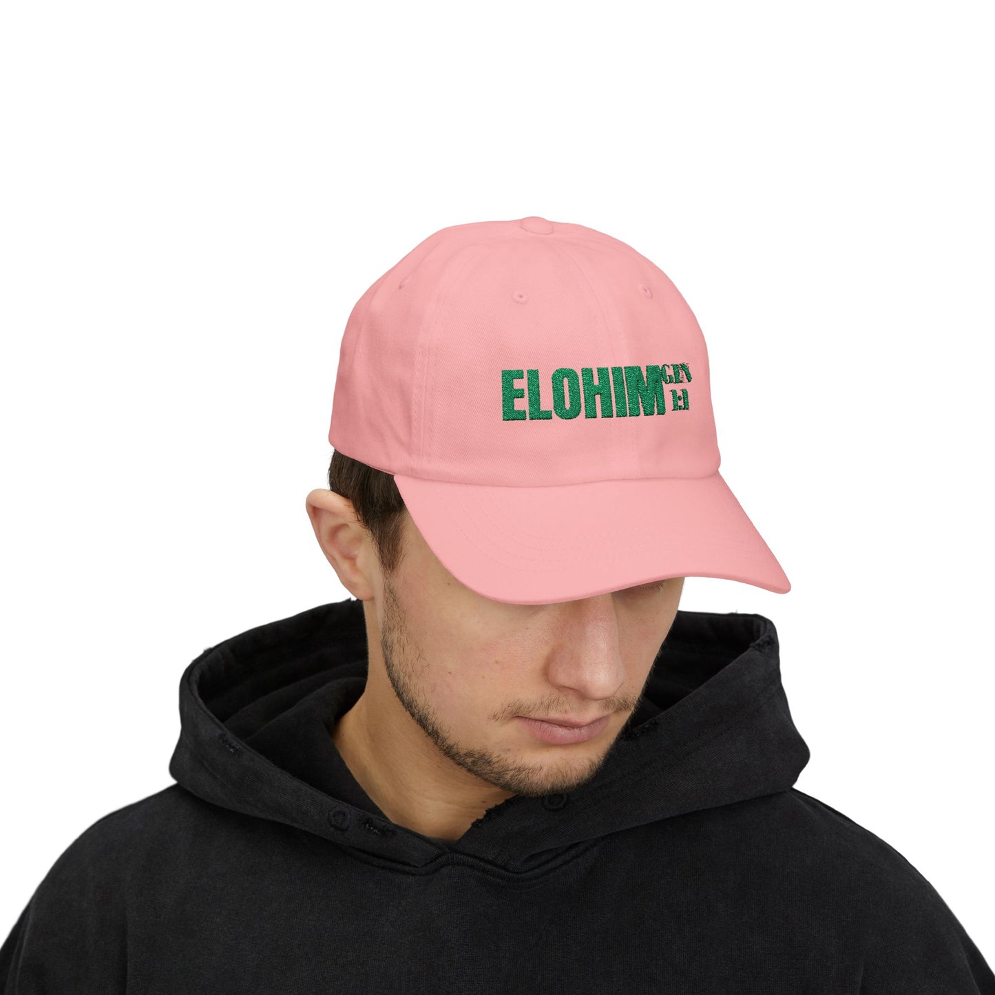 Classic Embroidery Dad Cap with 'ELOHIM, GENESIS 1:1' - Faith-Based Hat, Casual Wear, Gift for Dad, Christian Accessory, Summer Fashion