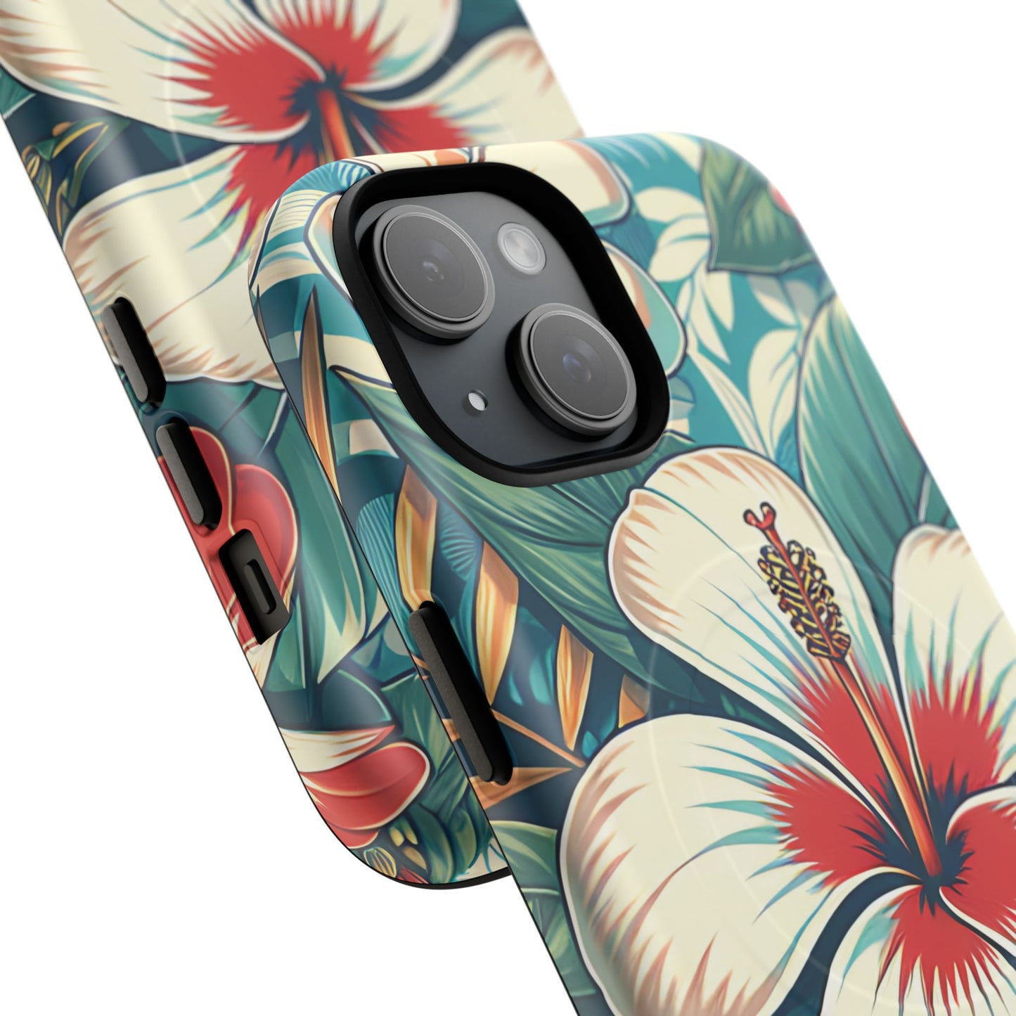 Tropical Hibiscus MagSafe® iPhone® Tough Case - Stylish Phone Protection Gift for Nature Lovers, Vibrant, Summer Vibes.