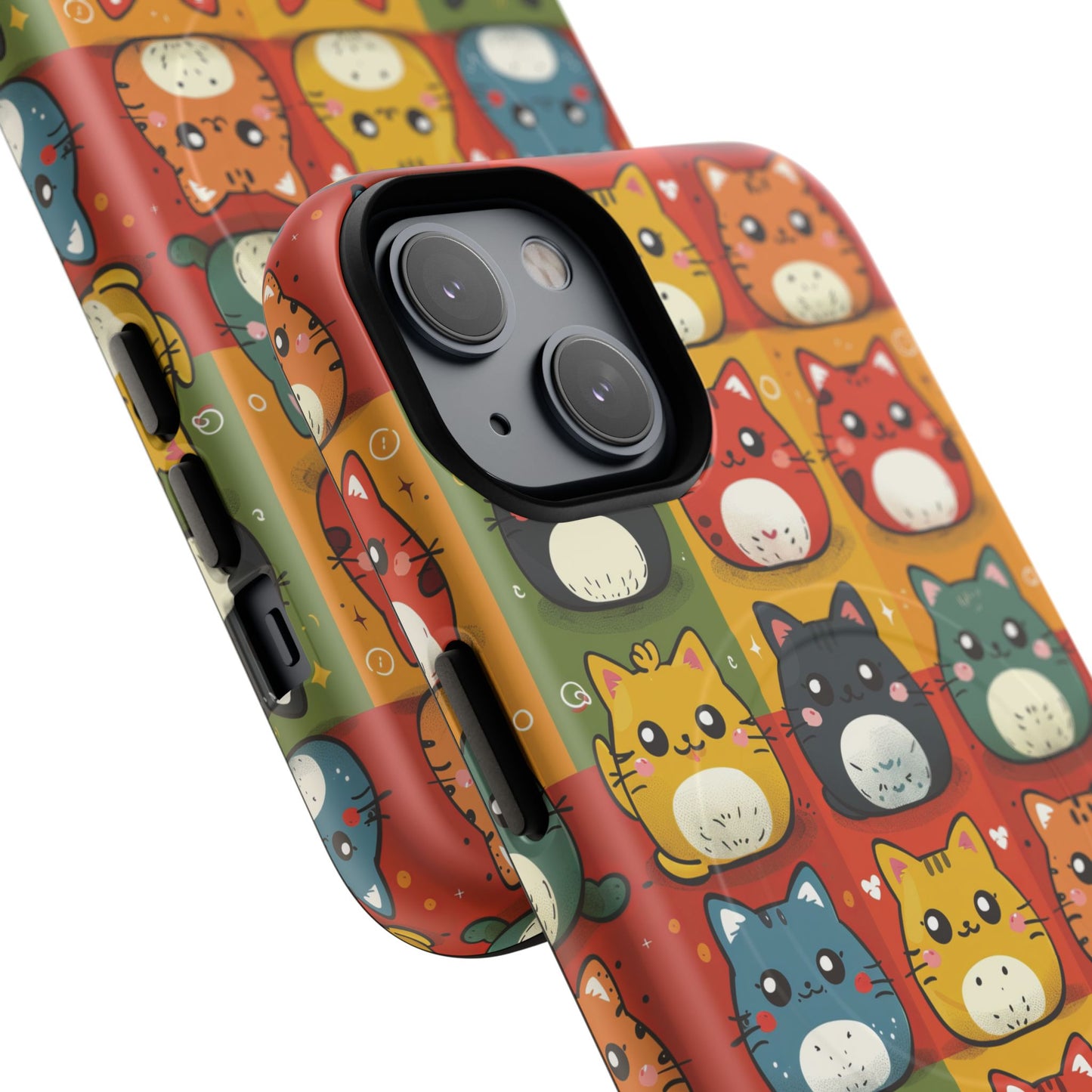 Cute Kawaii Cat iPhone Case, Tough Magnetic iPhone Case, Animal Lover Gift, Kawaii iPhone Cover, Fun Cat Design