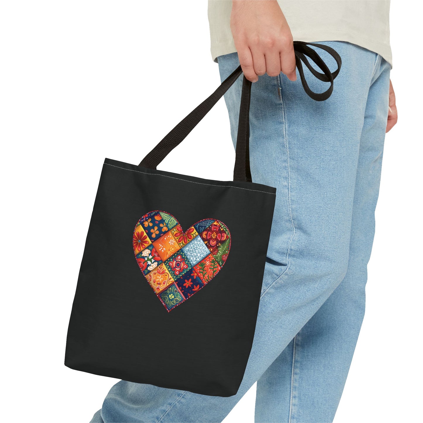 Patched Heart Tote Bag