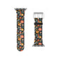 Whimsical Feline Garden Print Watch Band for Apple Watch - Cute Animal Design.