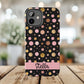 Personalized Gold & Pink Confetti Tough Phone Case — Glitter Dot Protective Phone Cover