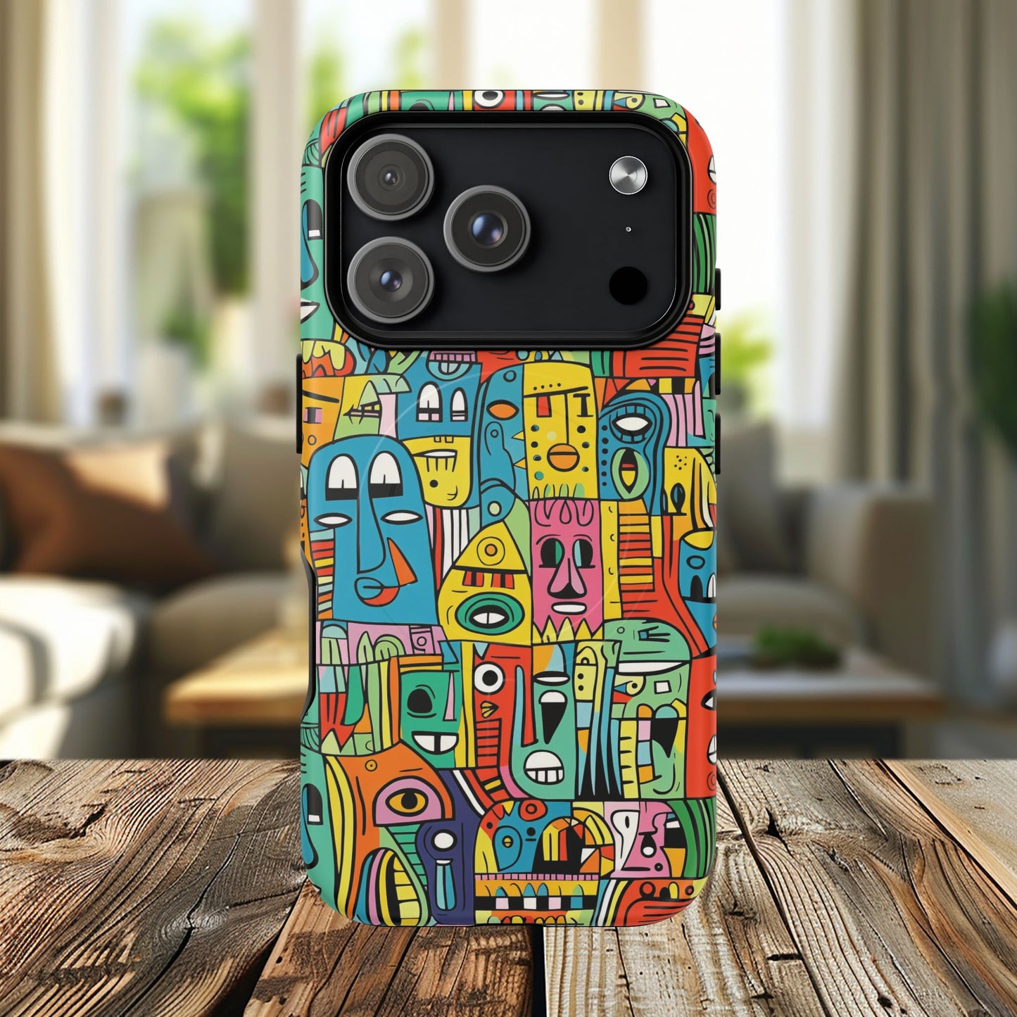 Vibrant Art Magnetic Phone Case, Colorful Protector, Unique iPhone Case, Gift for Artists, Trendy Tech Accessory