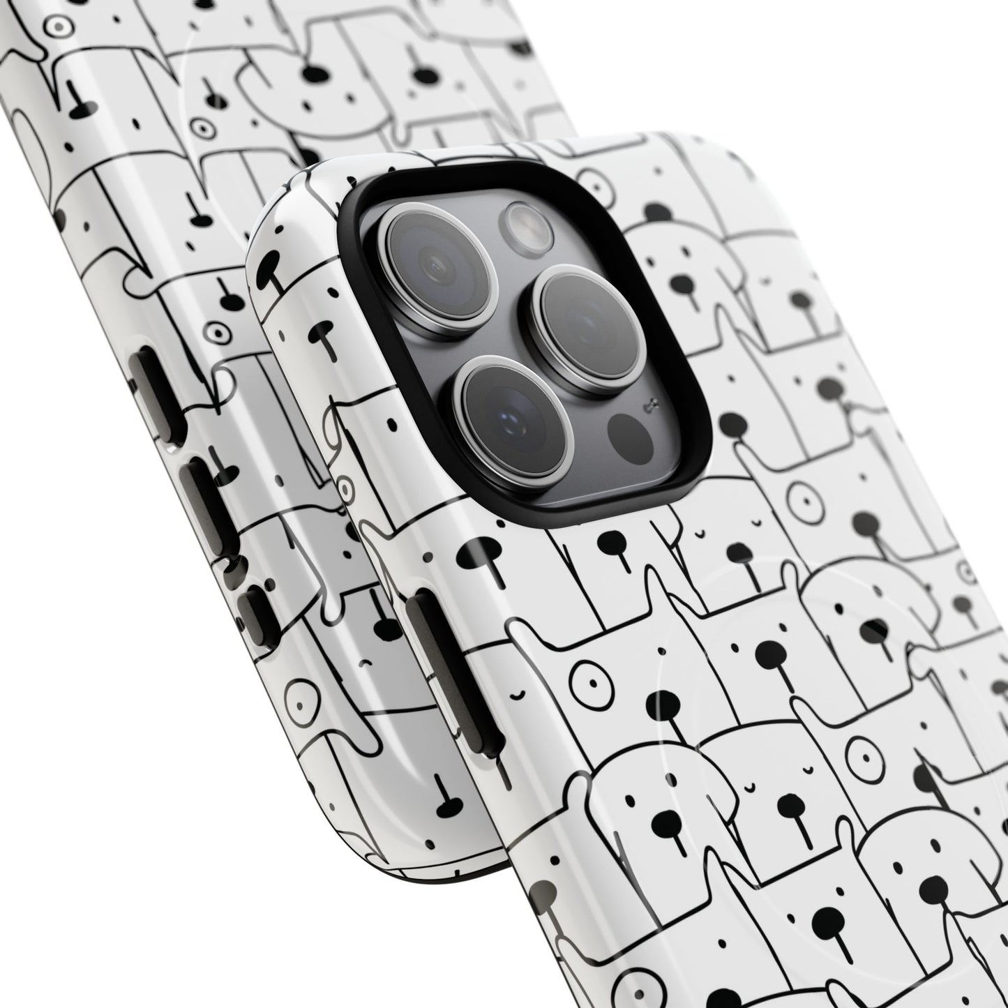 Cute Woof Line-Up iPhone Case, Tough Magnetic Case for Pet Lovers, Stylish Phone Accessory, Gift for Dog Owners, Protective Pet Case