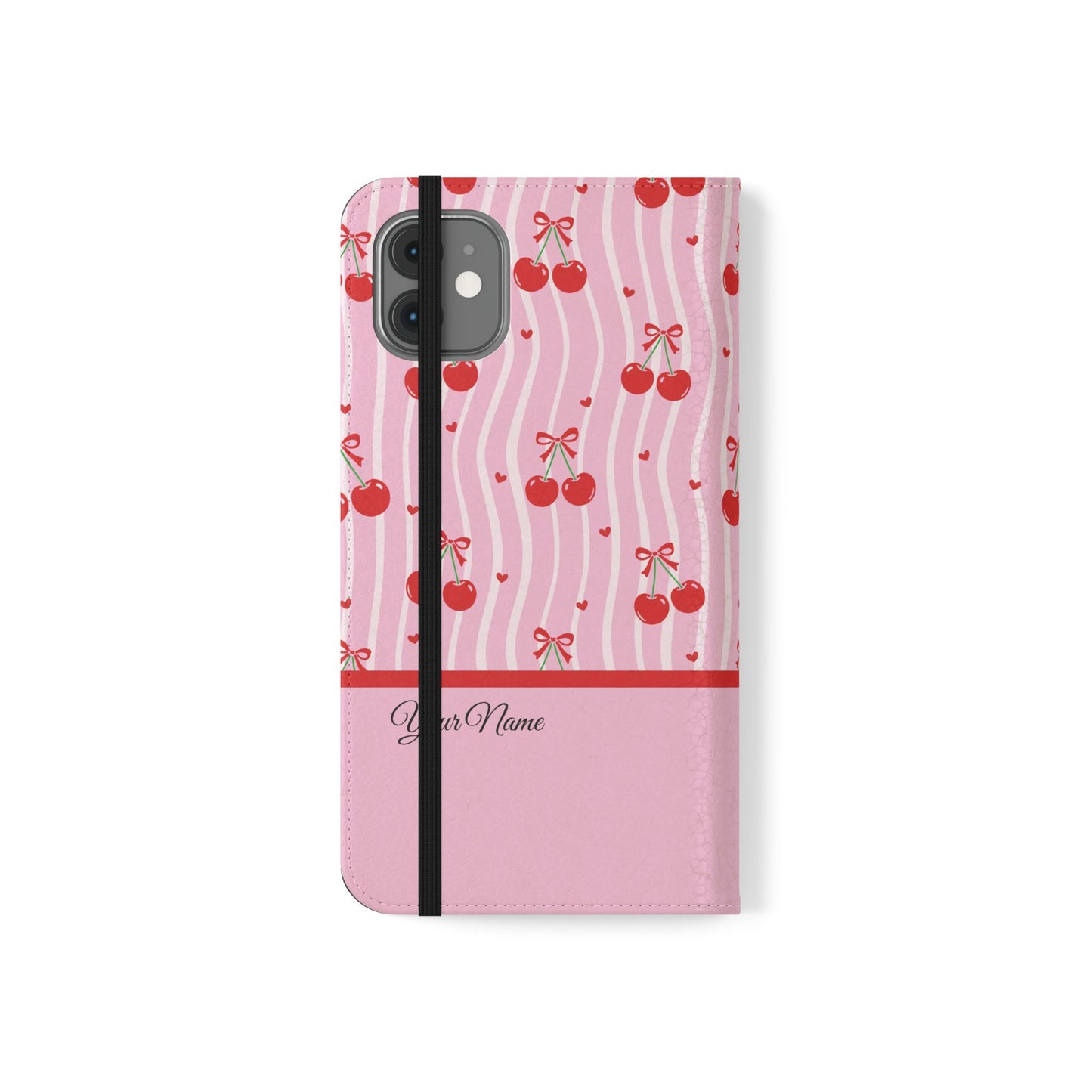 Personalized Cherry Blossom Dreams Flip iPhone and Samsung Cases — Wallet Folio with Name & Affirmation.