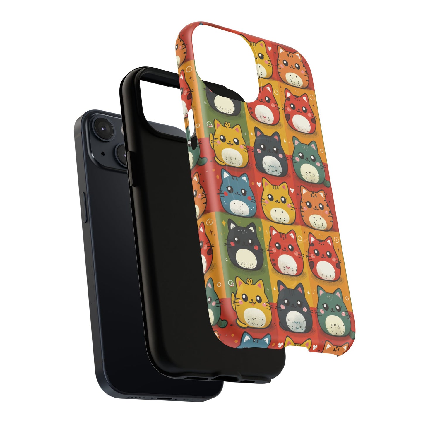 Cute Kawaii Cat iPhone Case, Tough Magnetic iPhone Case, Animal Lover Gift, Kawaii iPhone Cover, Fun Cat Design