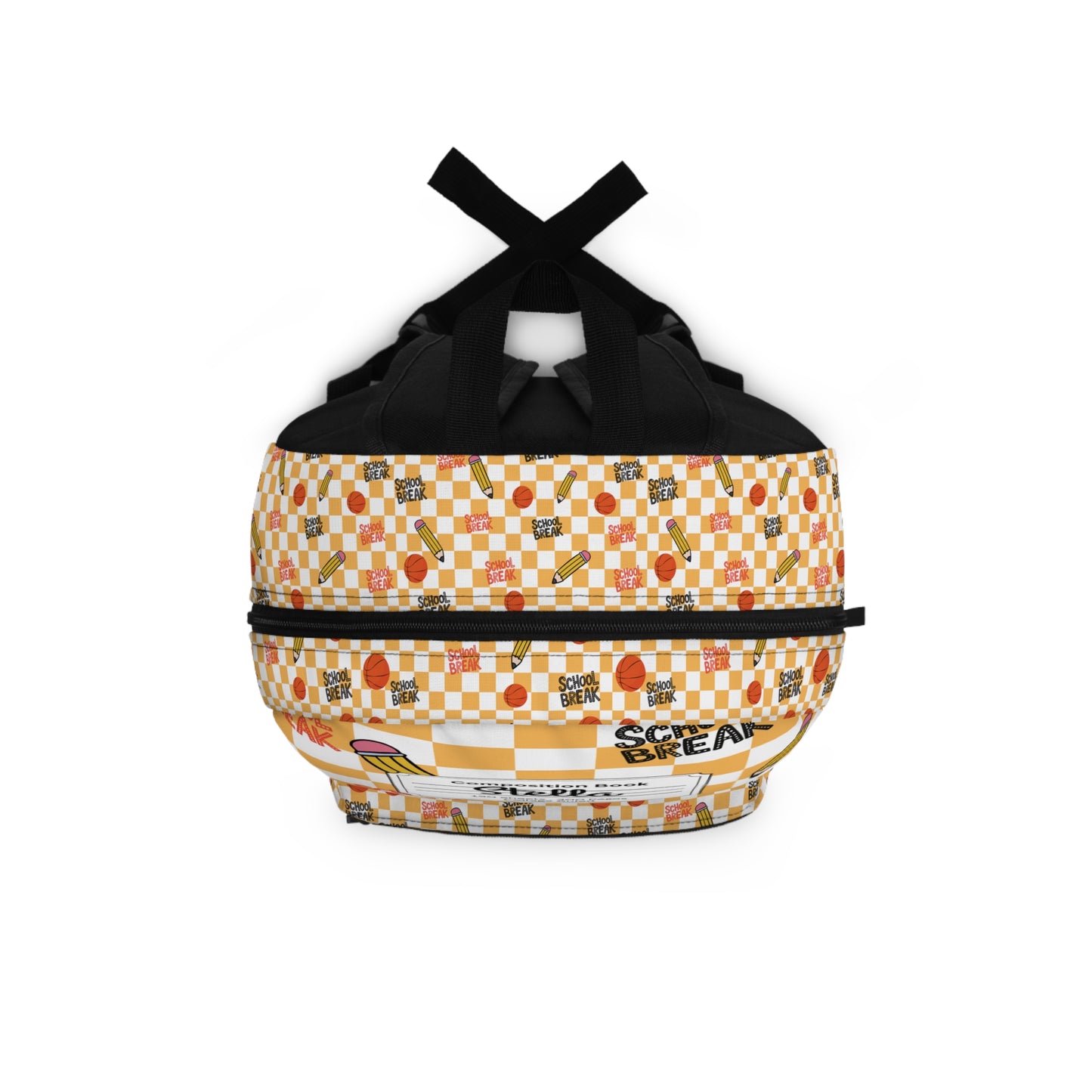 Personalized Orange Schoolyard Chic Composition Book Inspired Backpack for Students, Fun School Bag, Back to School Essentials, Notebook Print Backpack, College Student Gift