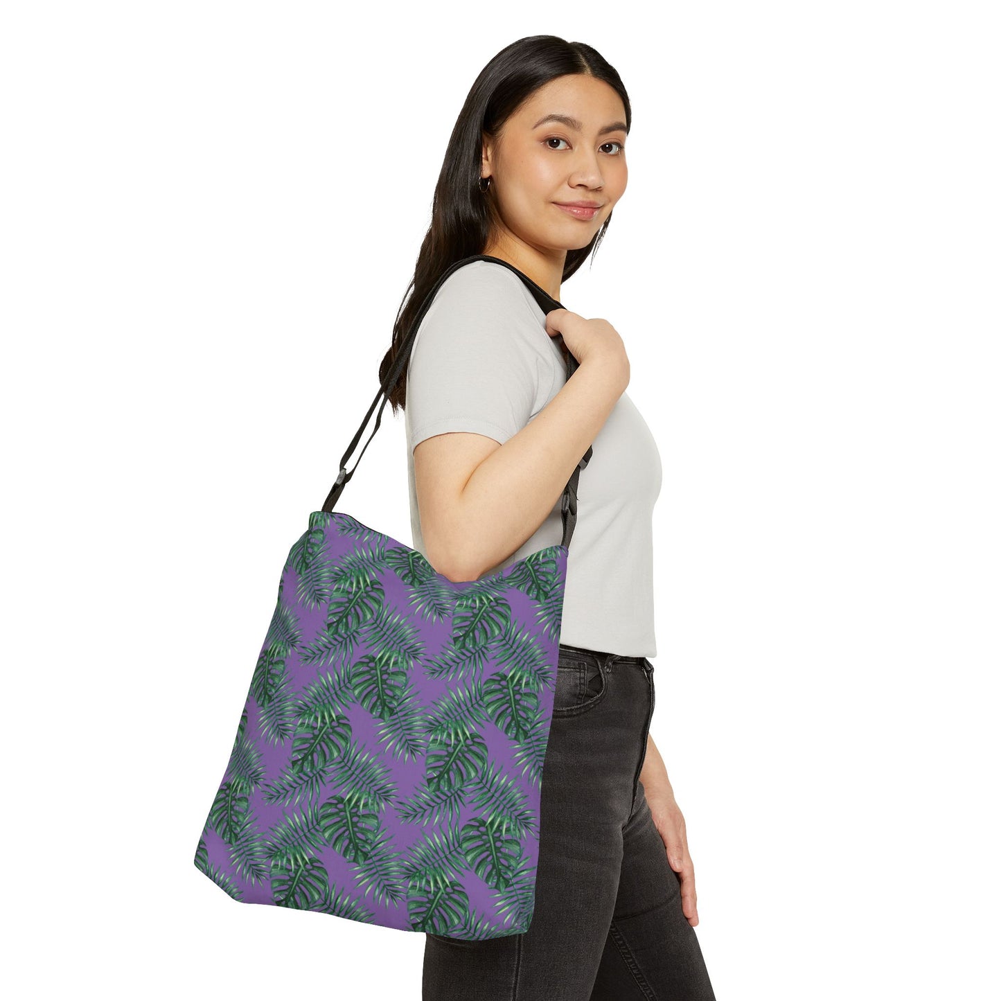 Purple Tropical Bliss Adjustable Tote Bag (AOP)