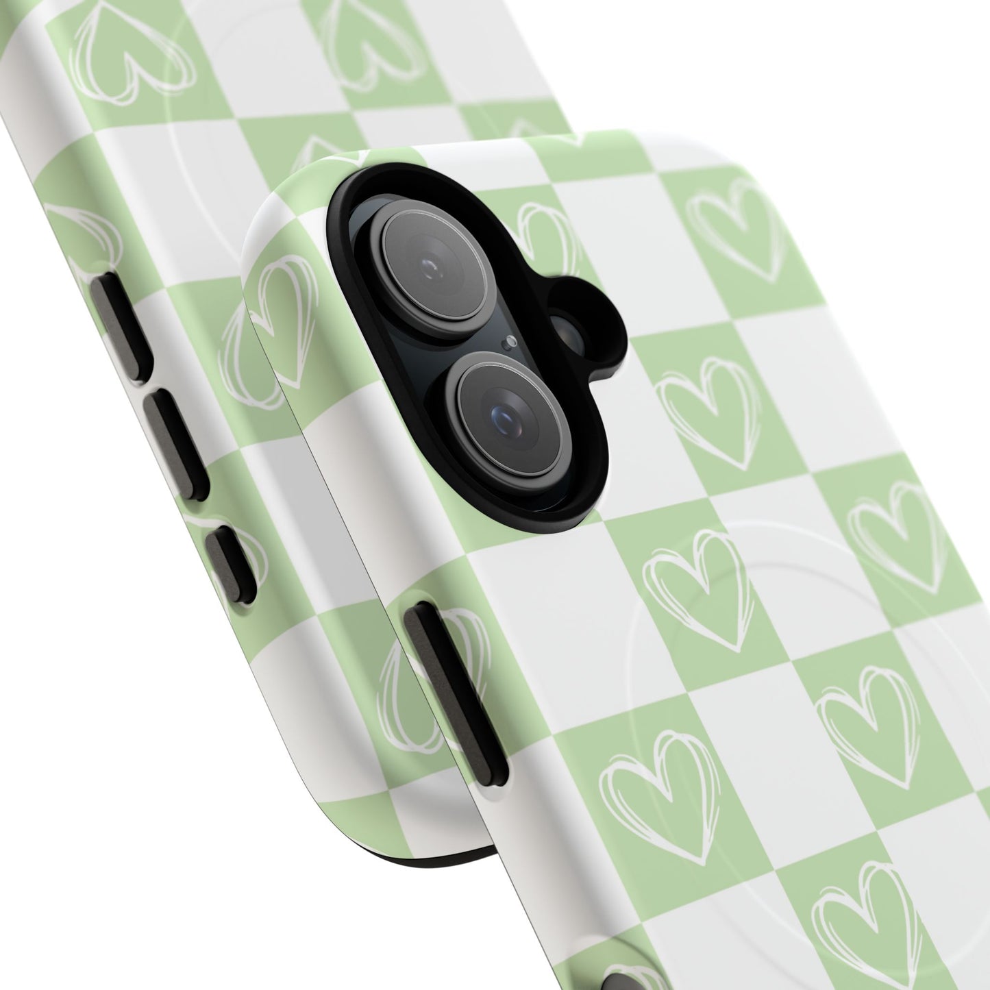 Personalized Chic Heart Pattern iPhone Case | Tough Magnetic Cases, Stylish iPhone Protection, Gift for Her, Trendy Accessories, Everyday Use