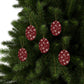 Red Snowflake Elegance Ceramic Ornaments (1pcs, 5pcs, 10pcs, 20pcs)