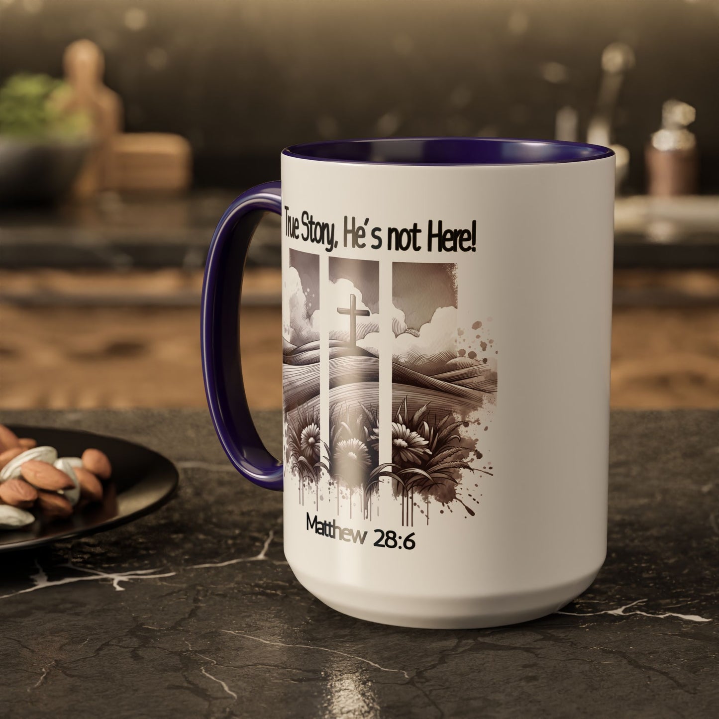 Inspirational Religious Mug - True Story, He's Not Here! (11oz or 15oz)