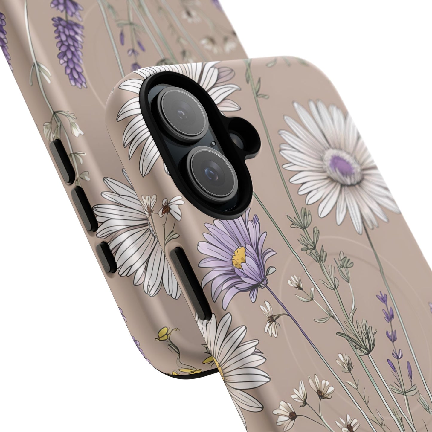 Lavender Floral Tough Magnetic Phone Case | Durable Protective Cover, Flower Design, Gifts for Her, Phone Accessories, Nature Lover