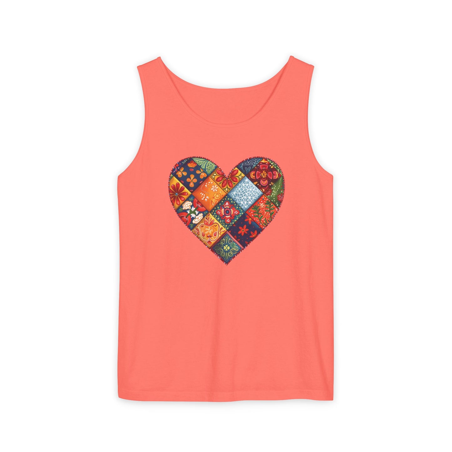 Patched Hearts Unisex Garment-Dyed Tank Top