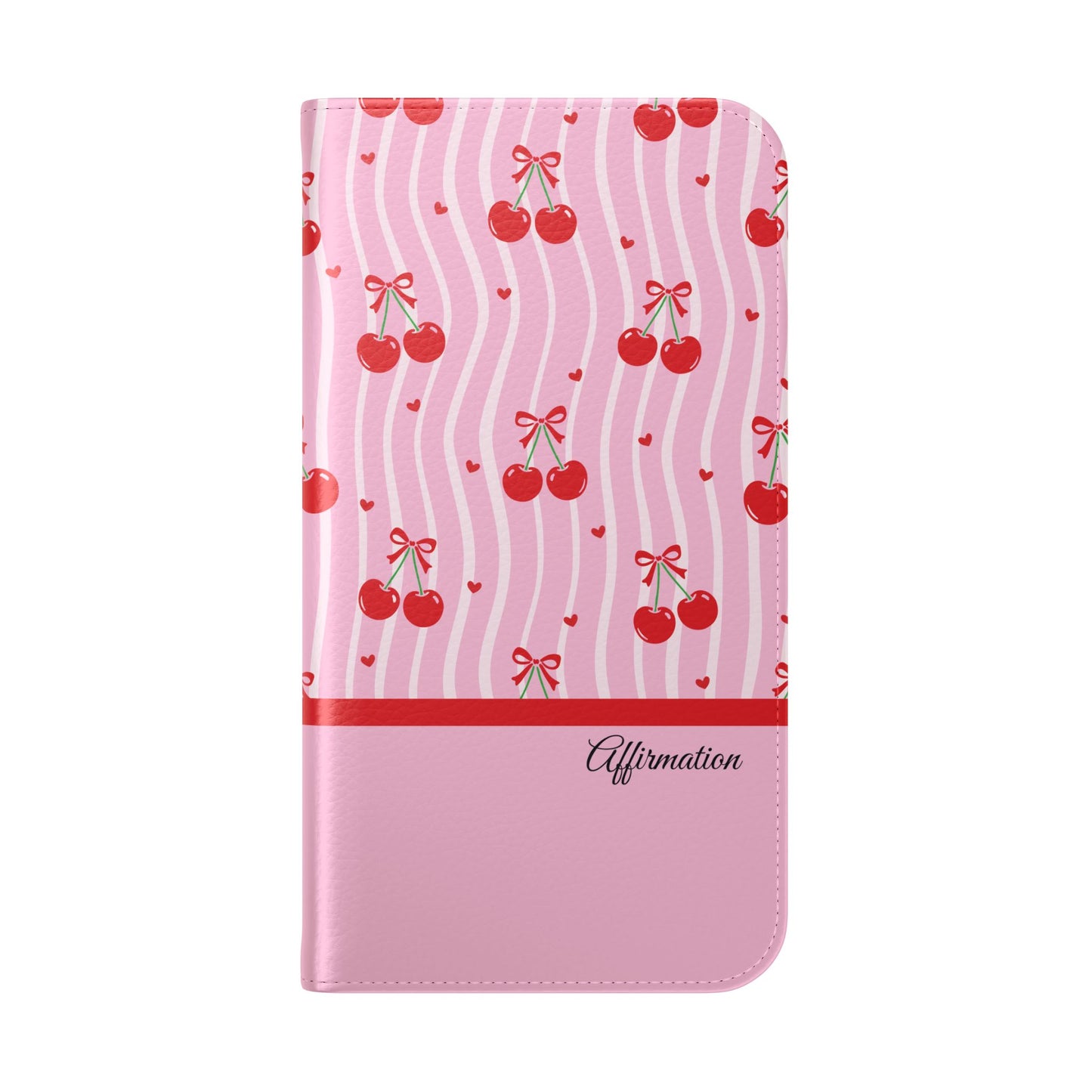 Personalized Cherry Blossom Dreams Flip iPhone and Samsung Cases — Wallet Folio with Name & Affirmation.