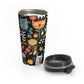 Whimsical Feline Garden Stainless Steel Travel Mug