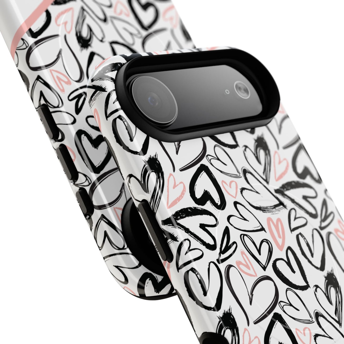 Heart Scribbles Tough Magnetic MagSafe®Case - Cute, Stylish, Gifts for Her, Love, Valentine's Day,  iPhone® 13, 14, 15, 16, 17, Pro, Pro Max, Plus Cases.