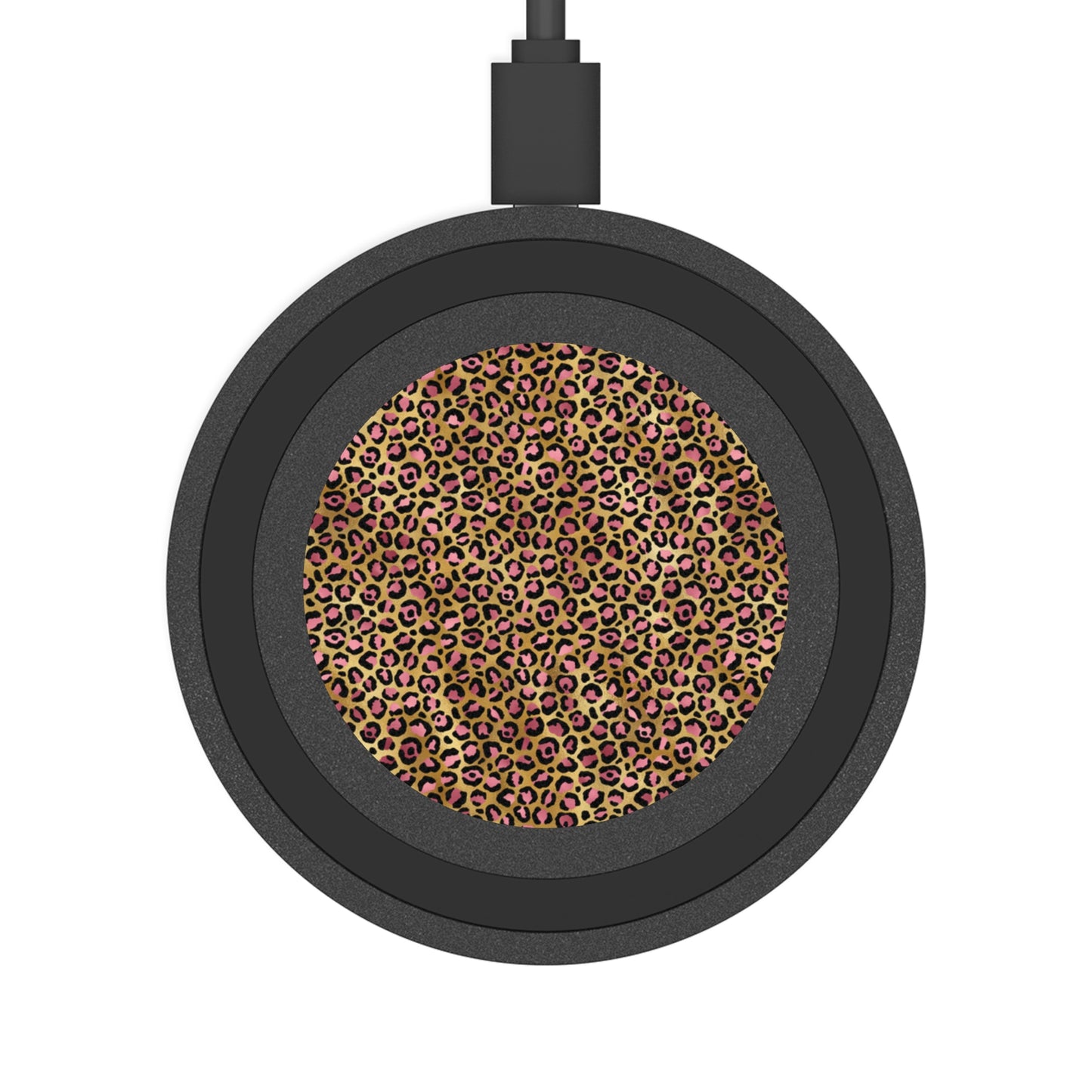 Leopard Luxe Print Wireless Charging Pad - Stylish and Functional Tech Accessory