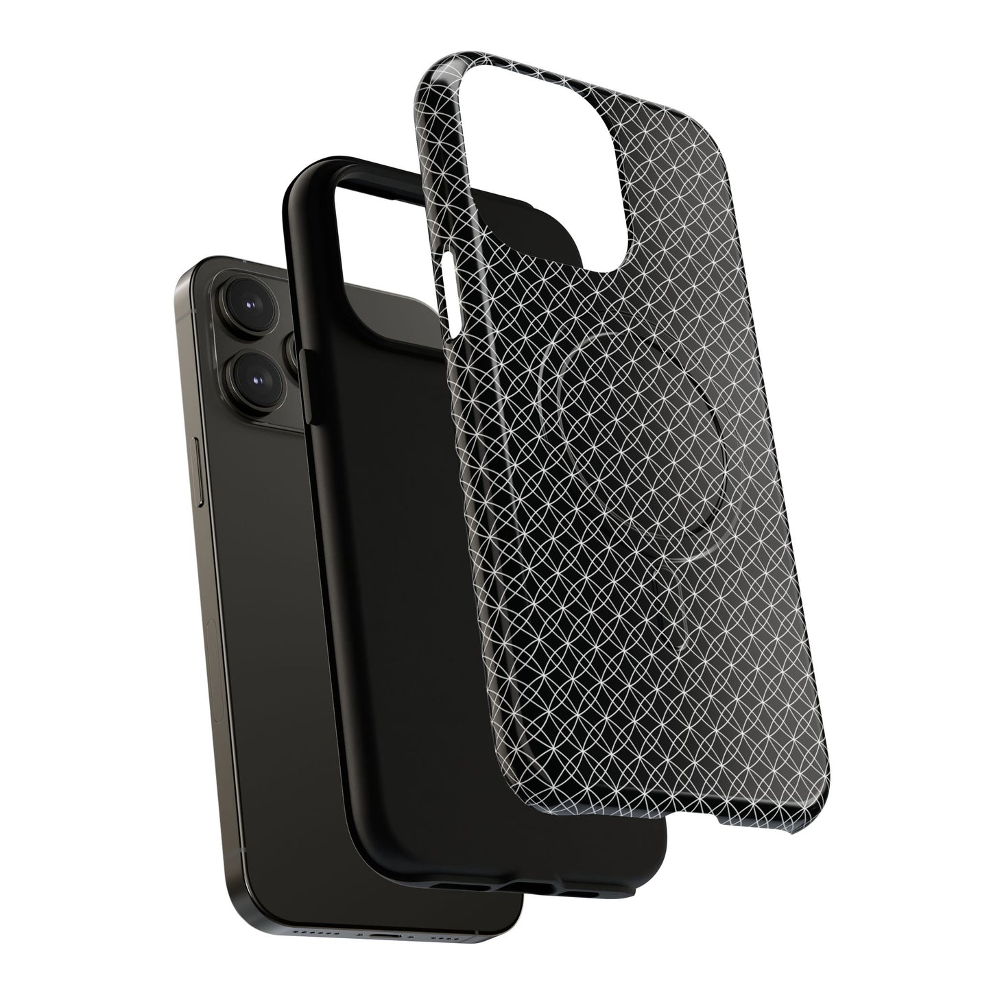 Urban Lattice Tough Magnetic iPhone Case, Stylish Protective Cover, Tech Gift for Him/Her, Durable Everyday Use, Trendy Mobile Accessories