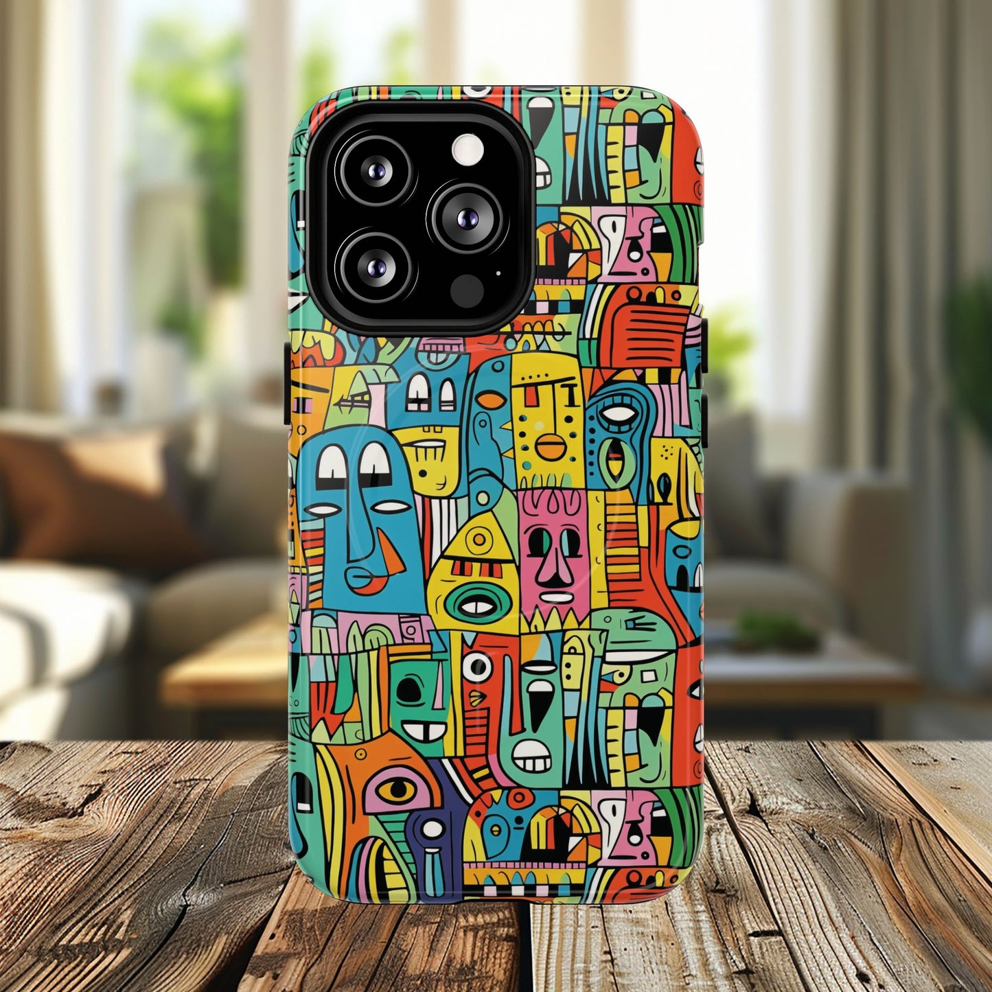Vibrant Art Magnetic Phone Case, Colorful Protector, Unique iPhone Case, Gift for Artists, Trendy Tech Accessory