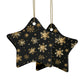 Black and Gold Snowflake Elegance Ceramic Ornaments (1pcs, 5pcs, 10pcs, 20pcs)