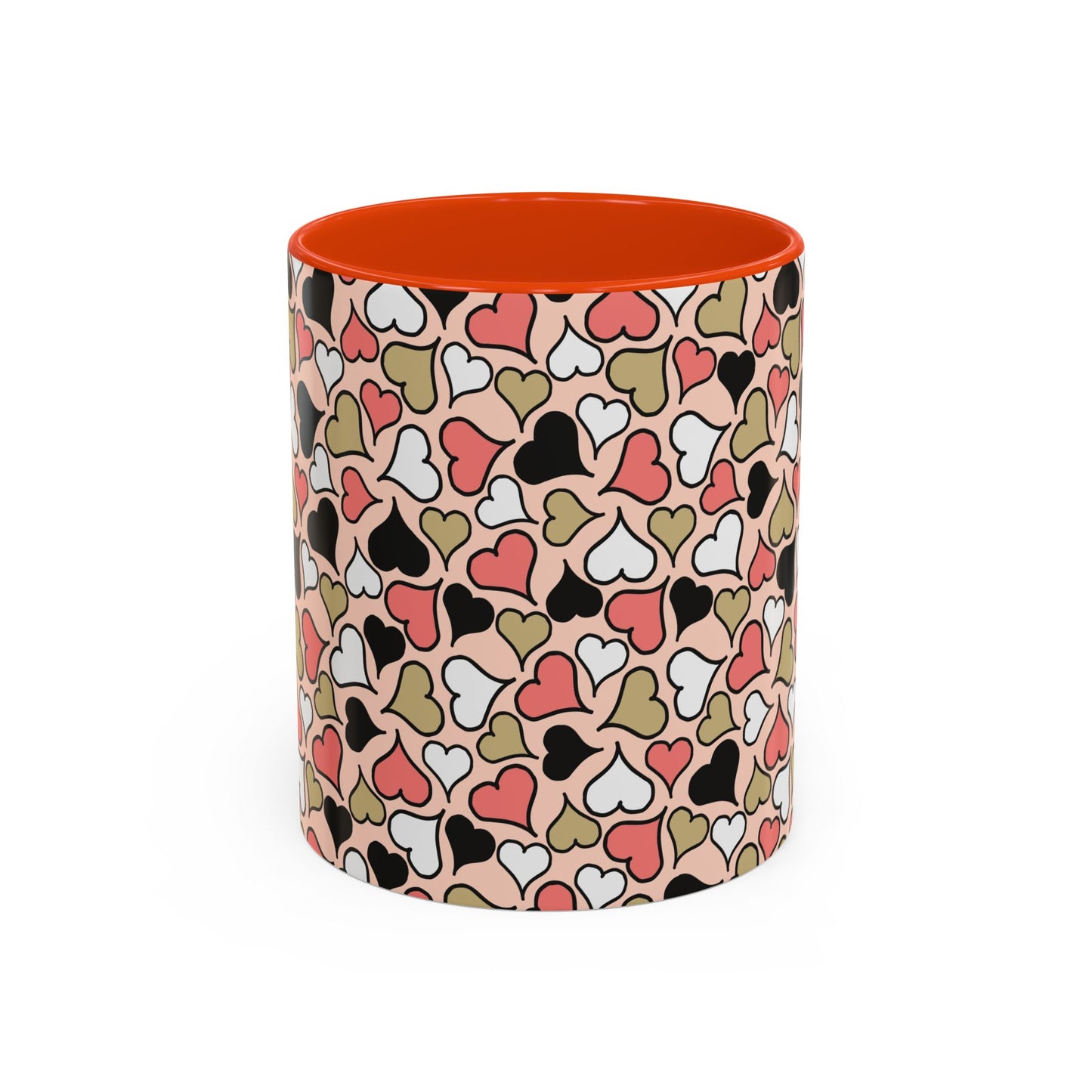 Heart Patterned Coffee Mug - Colorful Love Design, Perfect for Gifts & Celebrations