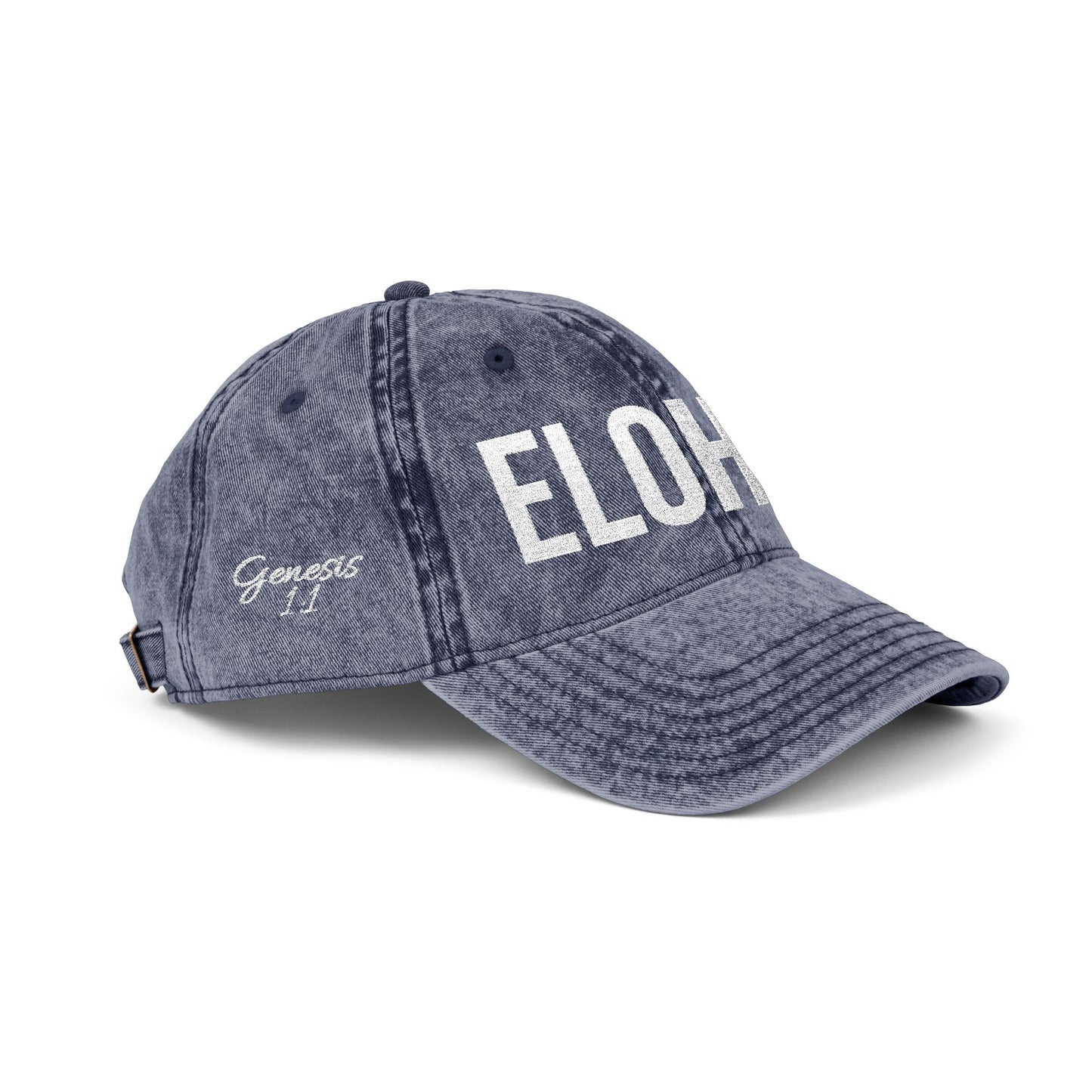 Vintage Embroidered Dad Cap with 'ELOHIM GENESIS 1:1' - Stylish Casual Hat, Gift for Him/Her, Summer Accessory, Trendy Streetwear, Spiritual Fashion