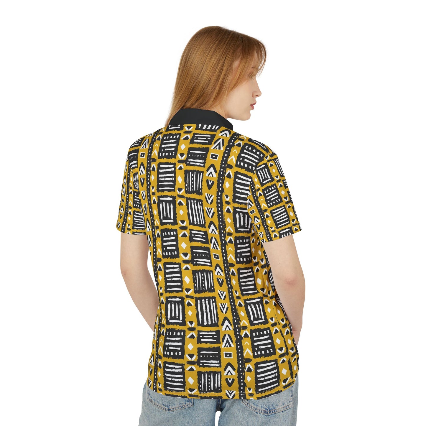 Tribal Vibes Unisex Polo Shirt - African Print, Casual Outing Shirt, Summer Fashion, Unique Gift, Bold Pattern Top, Gift for Her and Gift for Him.