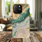 Magnetic iPhone Cases with Green Marble Design, Tough Magnetic Cases, iPhone Accessories, Gift for Her, Trendy iPhone Cover