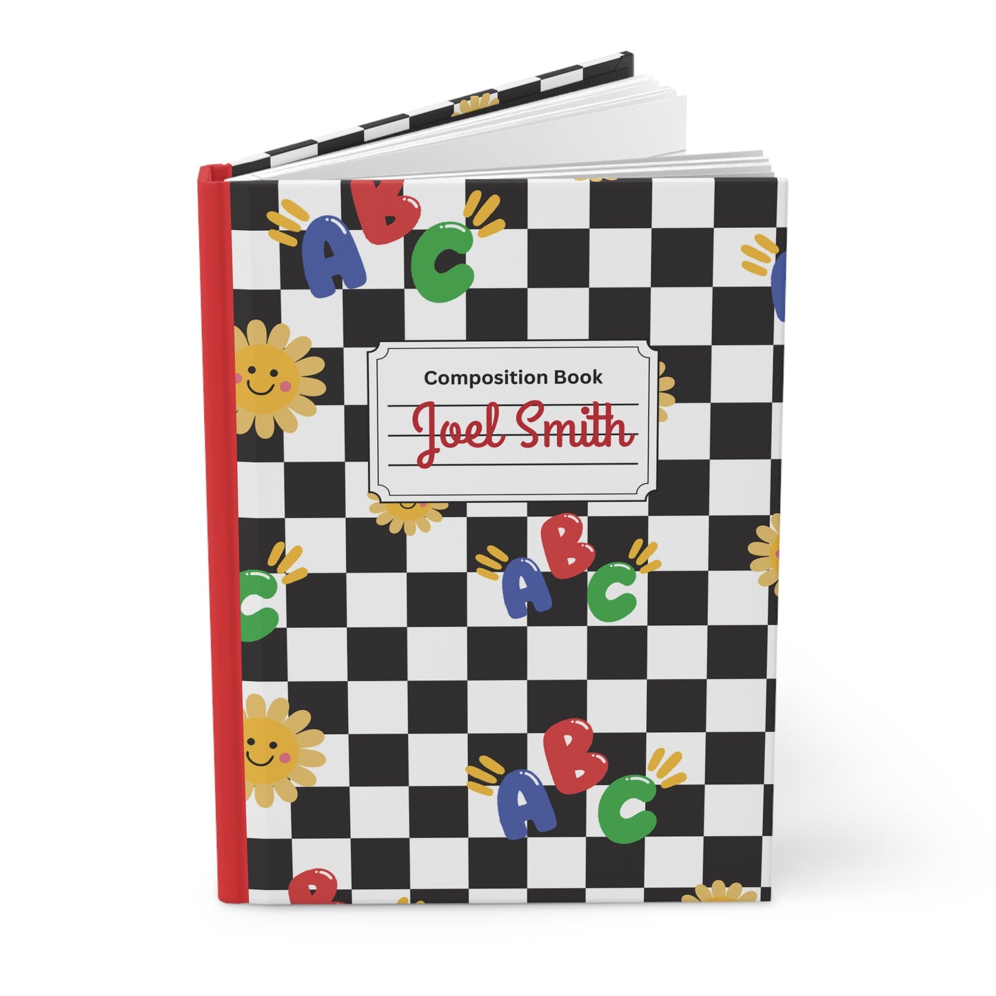 Custom Schoolyard Chic Composition Book Inspired Ruled Hardcover Journal for Kids, Fun School Notebook, Customizable Composition Book, Back to School Gift, Learning Organizer